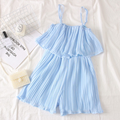 Salopeta de dama moderna cu bretele subtiri in patru culori