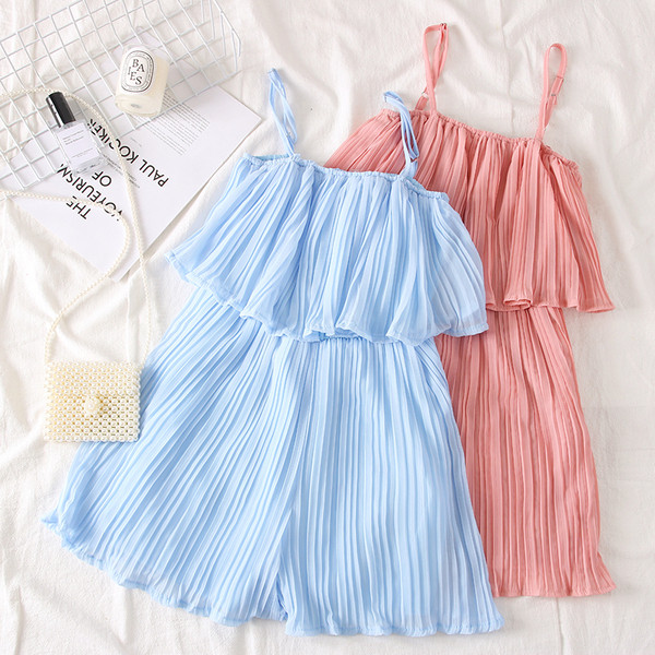 Salopeta de dama moderna cu bretele subtiri in patru culori