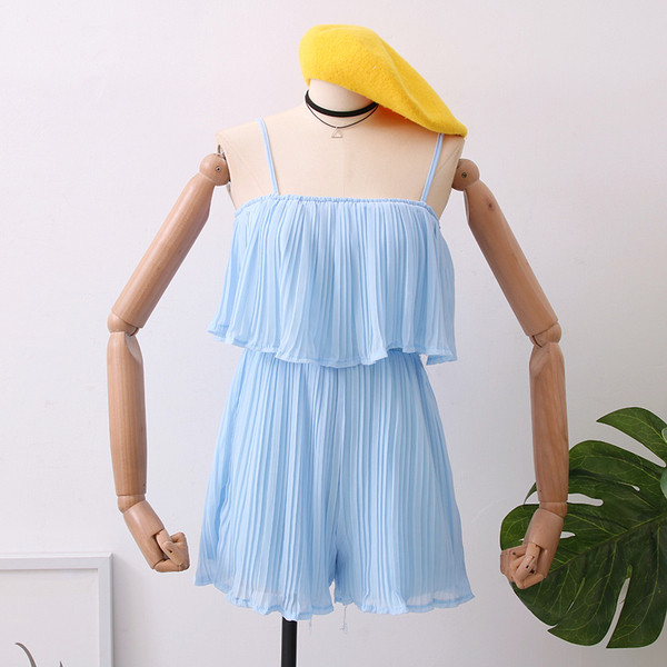 Salopeta de dama moderna cu bretele subtiri in patru culori