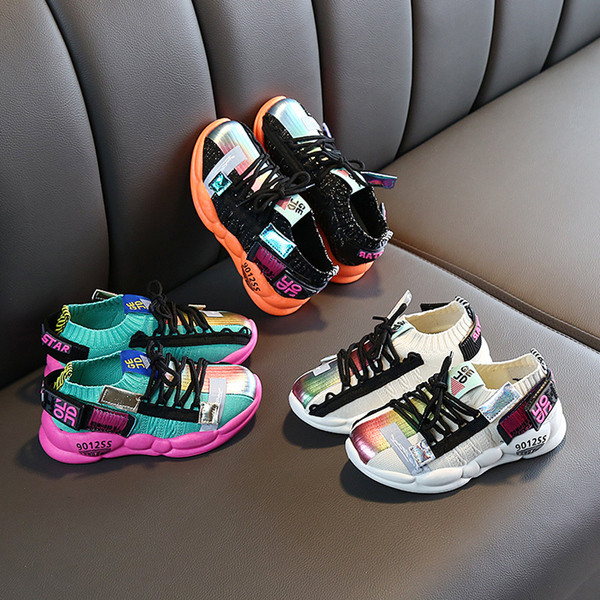 Tenisi casual copii pentru fete cu cravate in trei culori