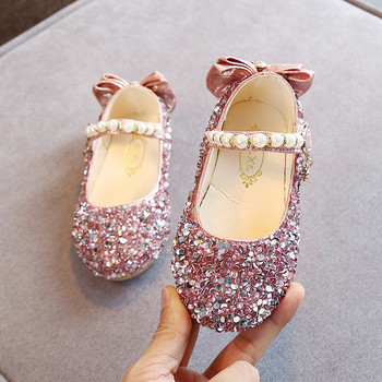 Елегантни детски обувки за момичета с перли и панделка в няколко цвята