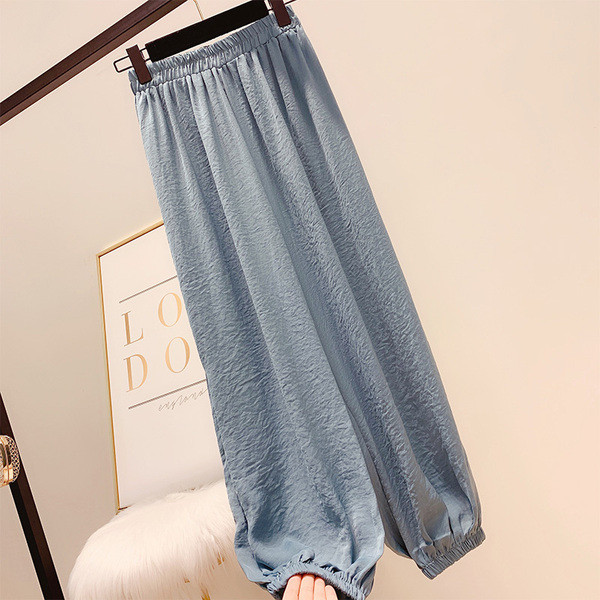 Pantaloni de dama cu talie inalta si elastic