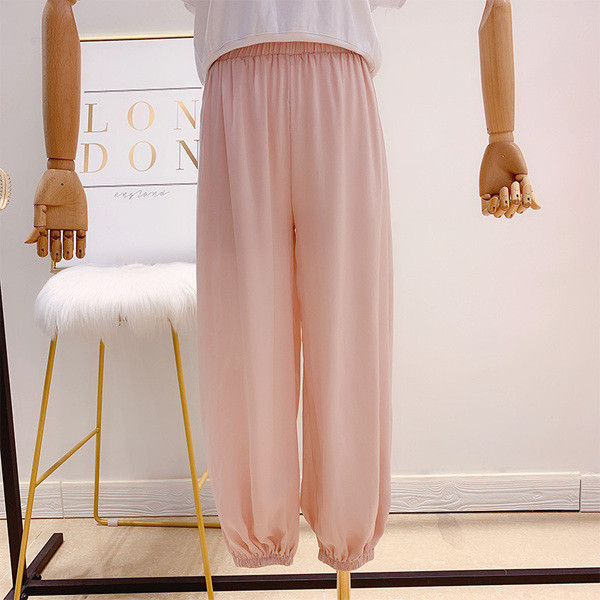 Pantaloni de dama cu talie inalta si elastic