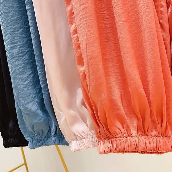 Pantaloni de dama cu talie inalta si elastic