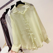 Cămașă de damă cu nasturi și guler în mai multe culori