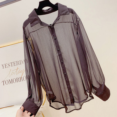 Cămașă de damă cu nasturi și guler în mai multe culori