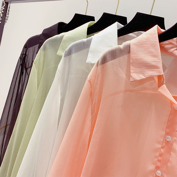 Cămașă de damă cu nasturi și guler în mai multe culori