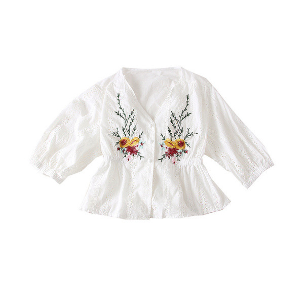 Cămașă modernă de damă în trei culori cu broderie