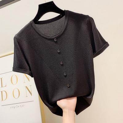 Bluza de dama cu nasturi si maneca scurta