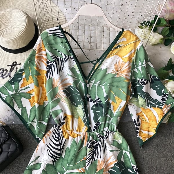 Salopeta de dama moderna cu model floral in doua culori