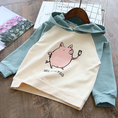 Bluza casual pentru copii cu gluga in mai multe culori pentru fete