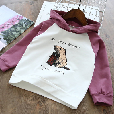 Bluza casual pentru copii cu gluga in mai multe culori pentru fete