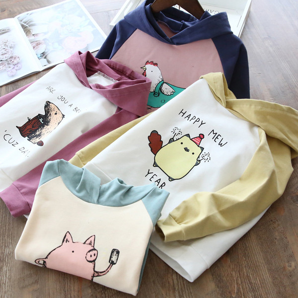 Bluza casual pentru copii cu gluga in mai multe culori pentru fete