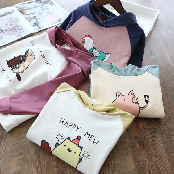 Bluza casual pentru copii cu gluga in mai multe culori pentru fete