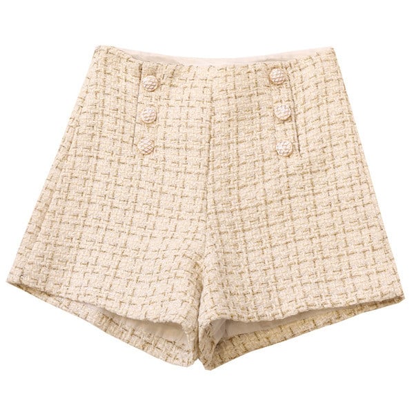 Pantaloni scurti eleganti de dama cu nasturi in mai multe culori