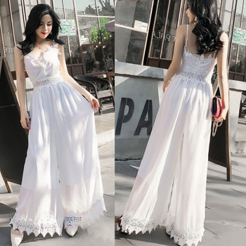 Rochie lungă de damă actuală în alb