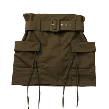 Fusta de dama cu buzunare si curea in trei culori