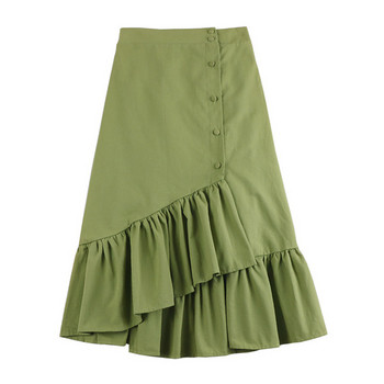 Fusta de dama moderna in cinci culori cu nasturi