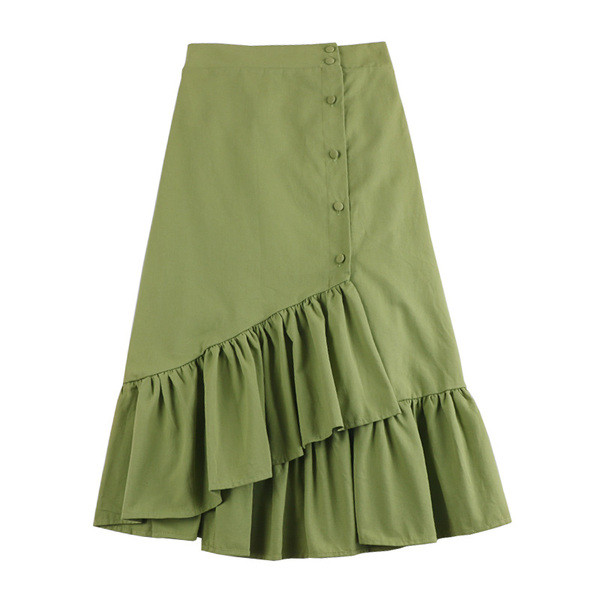 Fusta de dama moderna in cinci culori cu nasturi