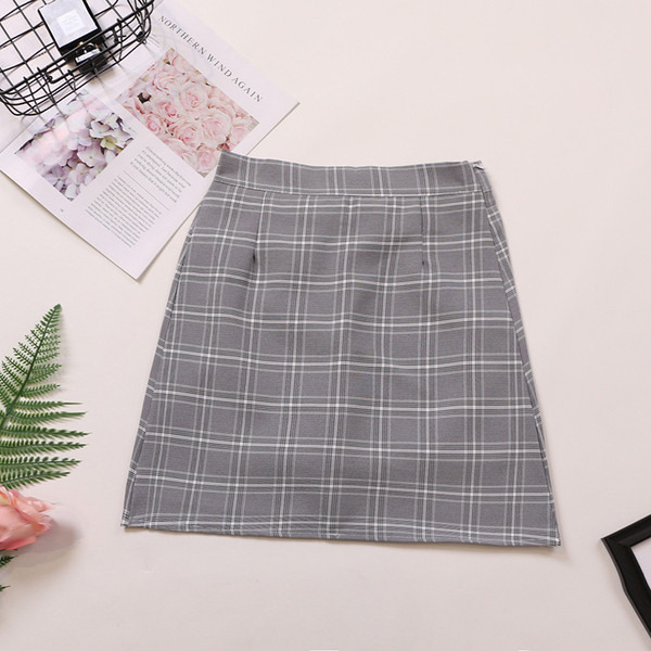 Fusta dama in carouri cu talie inalta in mai multe culori