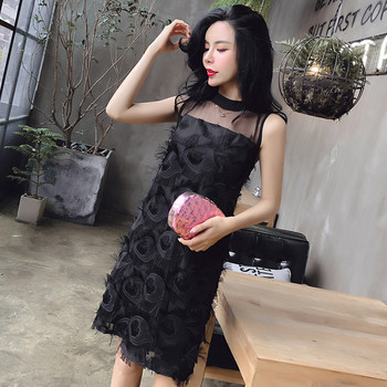 Rochie elegantă de damă în alb-negru