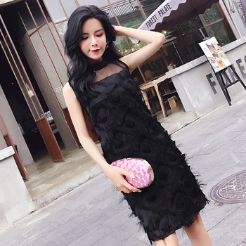 Rochie elegantă de damă în alb-negru