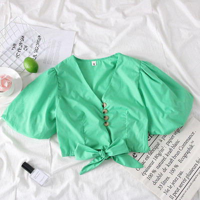 Bluză de damă modernă în patru culori cu nasturi