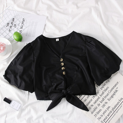 Bluză de damă modernă în patru culori cu nasturi