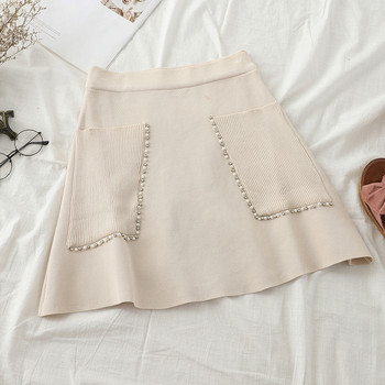 Fusta de dama moderna in patru culori cu pietre