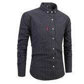 Cămașă bărbătească în dungi cu nasturi în patru culori