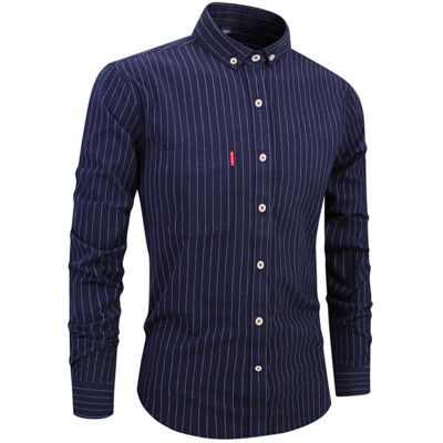 Cămașă bărbătească în dungi cu nasturi în patru culori
