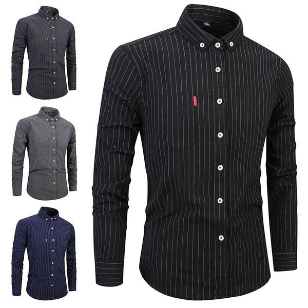 Cămașă bărbătească în dungi cu nasturi în patru culori
