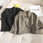 Geaca scurta de dama cu maneci 3/4 in negru si verde