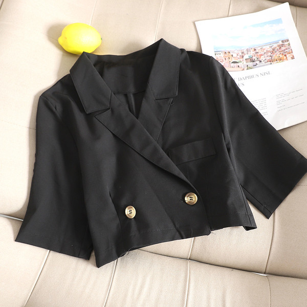 Geaca scurta de dama cu maneci 3/4 in negru si verde