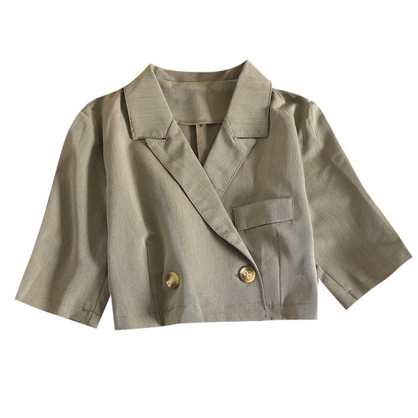 Geaca scurta de dama cu maneci 3/4 in negru si verde