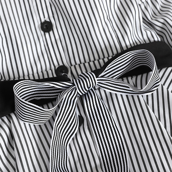 Cămașă elegantă de damă cu decolteu în V și legături în talie în două culori