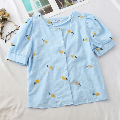 Cămașă casual de damă în patru culori cu broderie