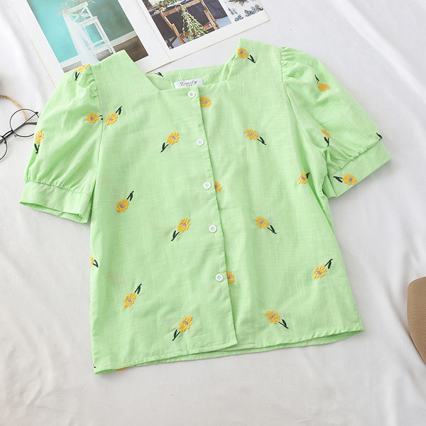 Cămașă casual de damă în patru culori cu broderie