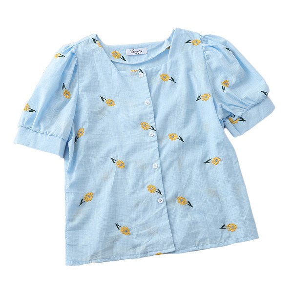 Cămașă casual de damă în patru culori cu broderie