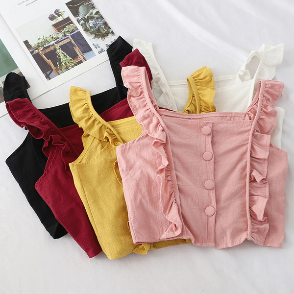 Top de damă modern în patru culori - cu nasturi