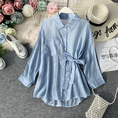 Cămașă modernă de damă cu guler în patru culori