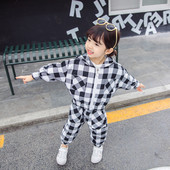 Set zilnic pentru copii pentru fete în două părți alb-negru