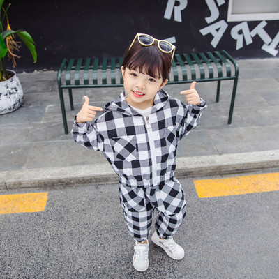 Set zilnic pentru copii pentru fete în două părți alb-negru