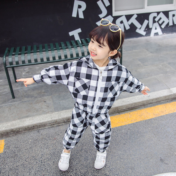 Set zilnic pentru copii pentru fete în două părți alb-negru