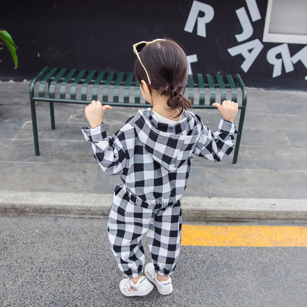 Set zilnic pentru copii pentru fete în două părți alb-negru