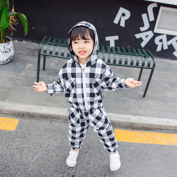 Set zilnic pentru copii pentru fete în două părți alb-negru