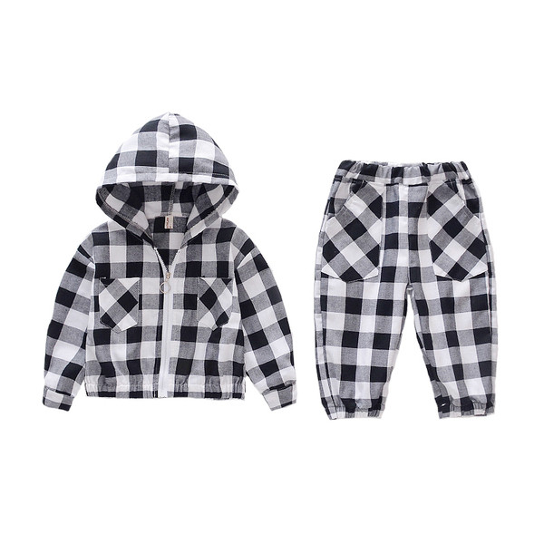 Set zilnic pentru copii pentru fete în două părți alb-negru