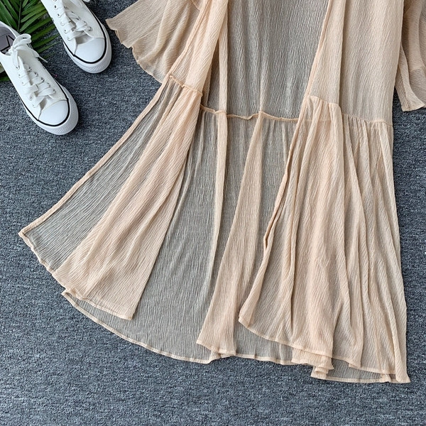 Pareo dama cu maneca lotus de culoare bej