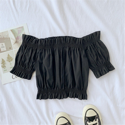 Bluza scurta de dama cu elastic in mai multe culori