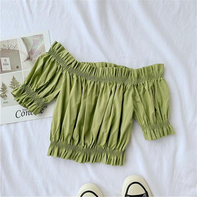 Bluza scurta de dama cu elastic in mai multe culori